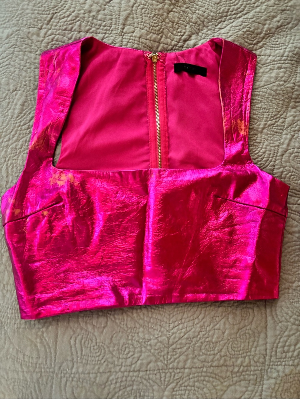 H:ours hot pink crop top - S - AS IS